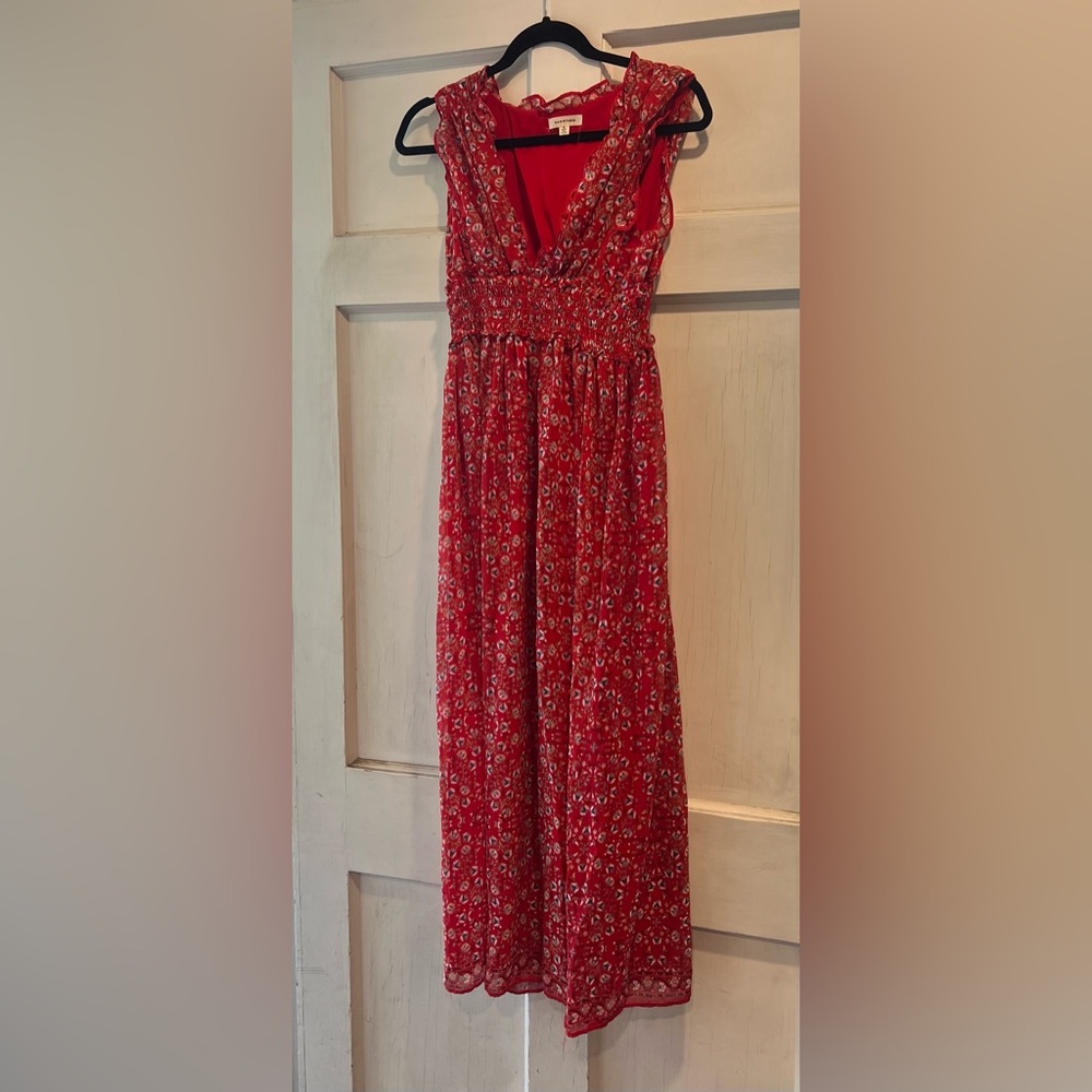 Max studio Maxi Red Floral Dress - Small